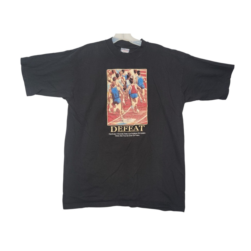 Defeat Graphic Big Graphic Funny Phrase Men's T-Shirt Size‎ XL